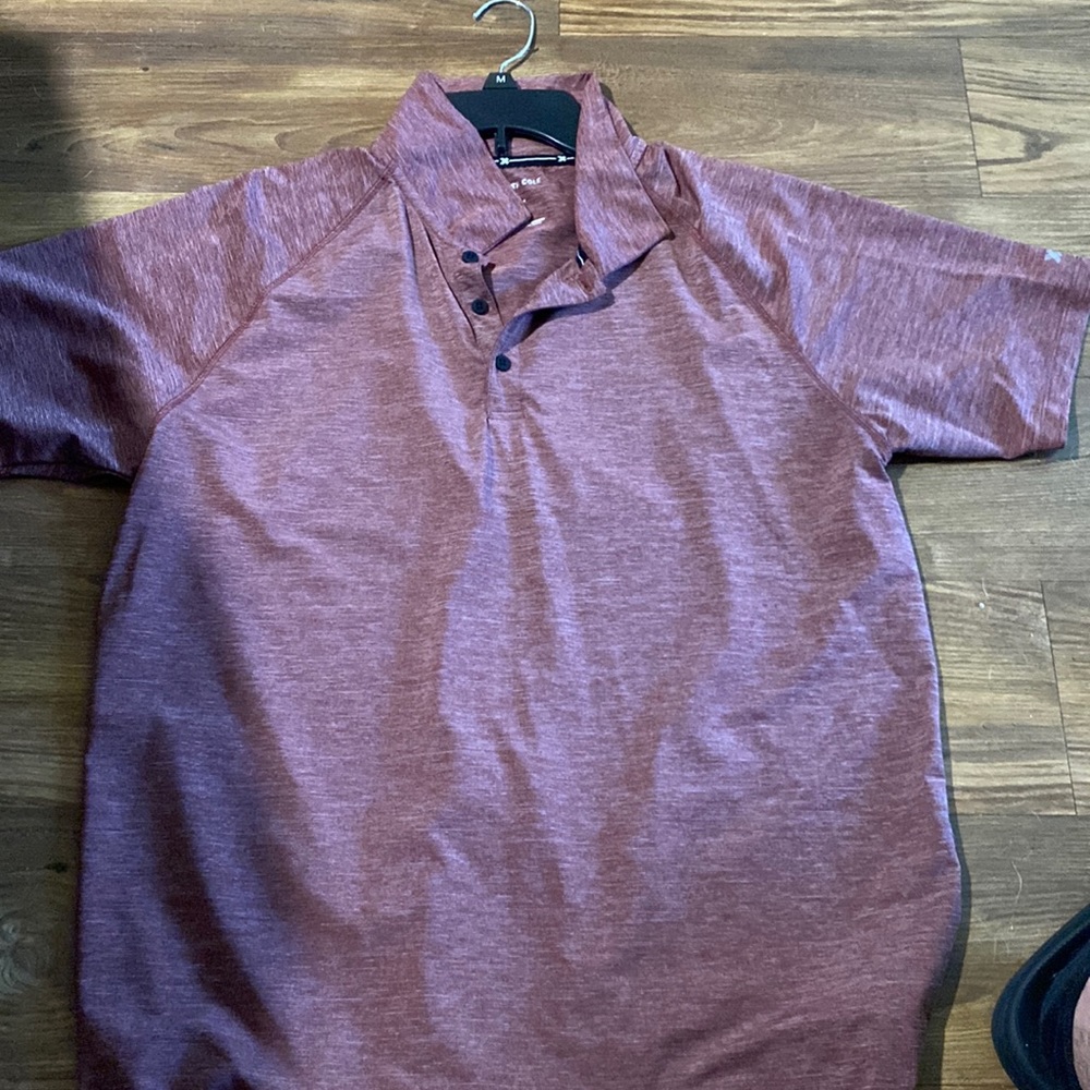 Dark red and white polo